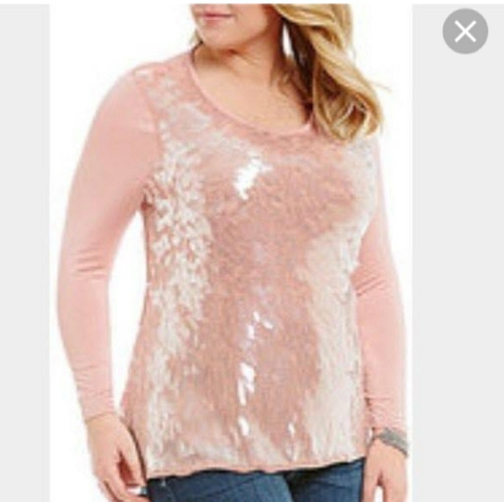 Pink sequin top